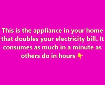 This is the appliance in your home that doubles your electricity bill. It consumes as much in a minute as others do in hours!!