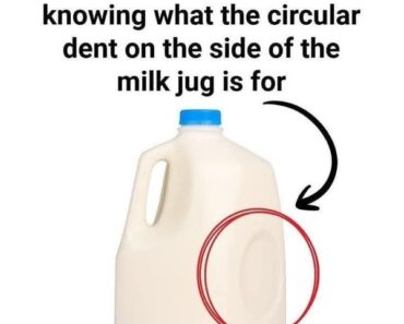 Purpose of the Circular Dent on Milk Jugs​