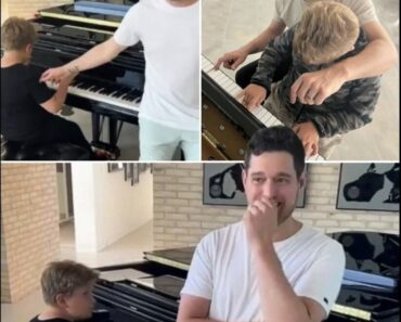 Michael Bublé gets choked up as son accompanies him on piano