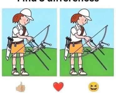 Spot 3 differences between the lady archer pictures in 15 seconds!