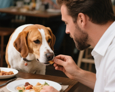 He started feeding the dog off his plate—But then i saw what was really going on