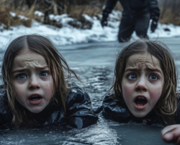 A single father rescues two twin girls who fell through the ice on a lake