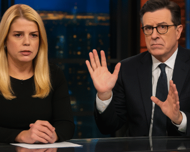 TV SHOCKER: Pam Bondi DESTROYS Stephen Colbert live on ‘The Late Show’—audience gasps, producers panic, and Colbert is left stunned and speechless! In a moment no one saw coming, Bondi fired back with such precision that the segment spiraled into chaos. The crowd? Frozen. The studio? Scrambling. Social media? On fire. What exactly did she say that silenced one of late-night TV’s sharpest voices? This just might be the most explosive broadcast moment of the year.