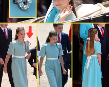 “I CAN’T BELIEVE IT!” Princess Charlotte, 10, Mesmerizes the World in Stunning Teal Dress and Diamond Horseshoe Brooch Gifted by the Late Queen at Trooping the Colour 2025! The Hidden Truth Behind the Young Princess’ Outfit Will Sh0ck You