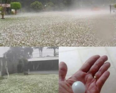 Giant hail recorded Tuesday evening in the town of